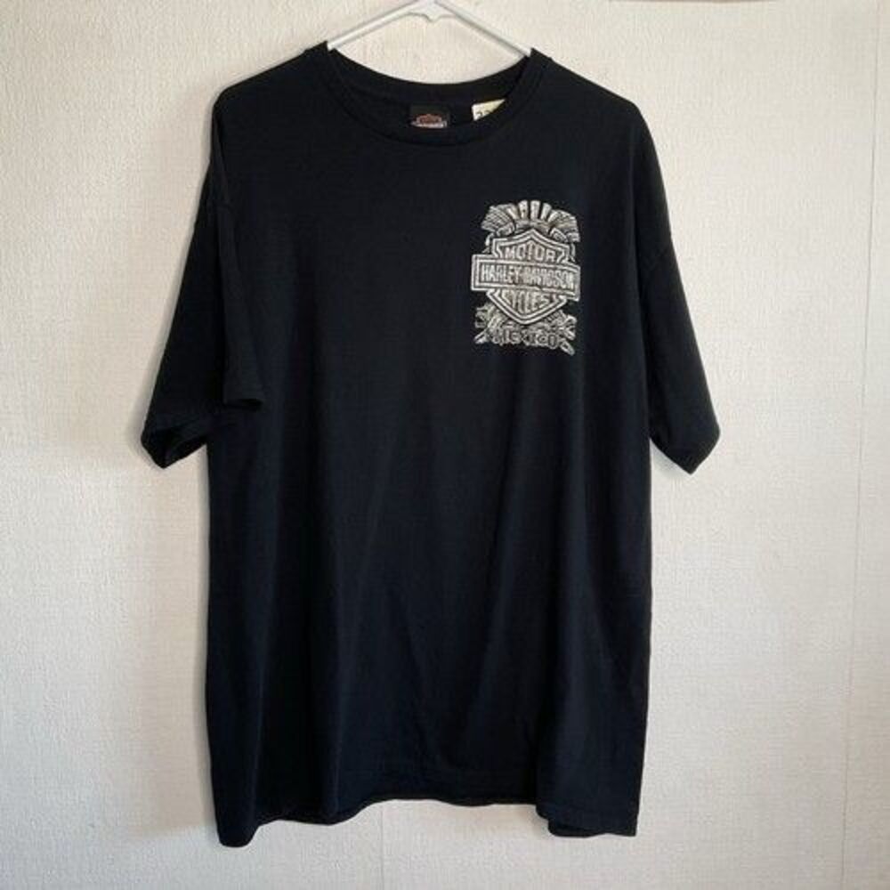 Harley-Davidson Black Cancun Mexico Bikers Motorcycle Short Sleev T-Shirt Men XL